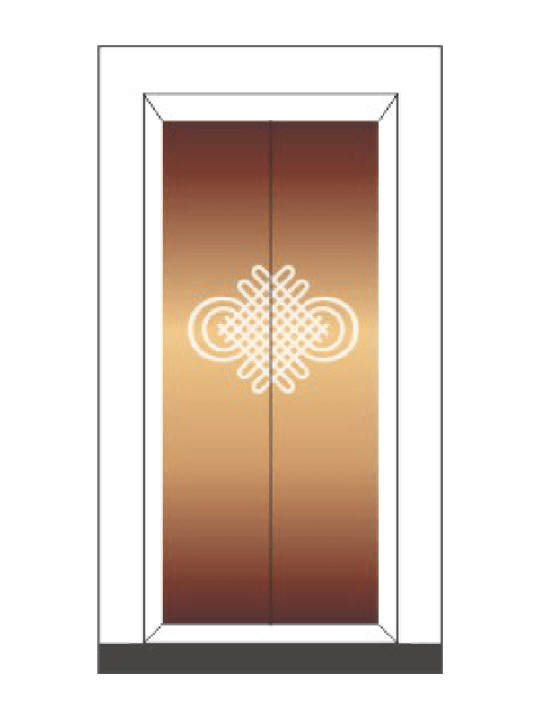 Elegante roségouden decoratie voor liftcabine